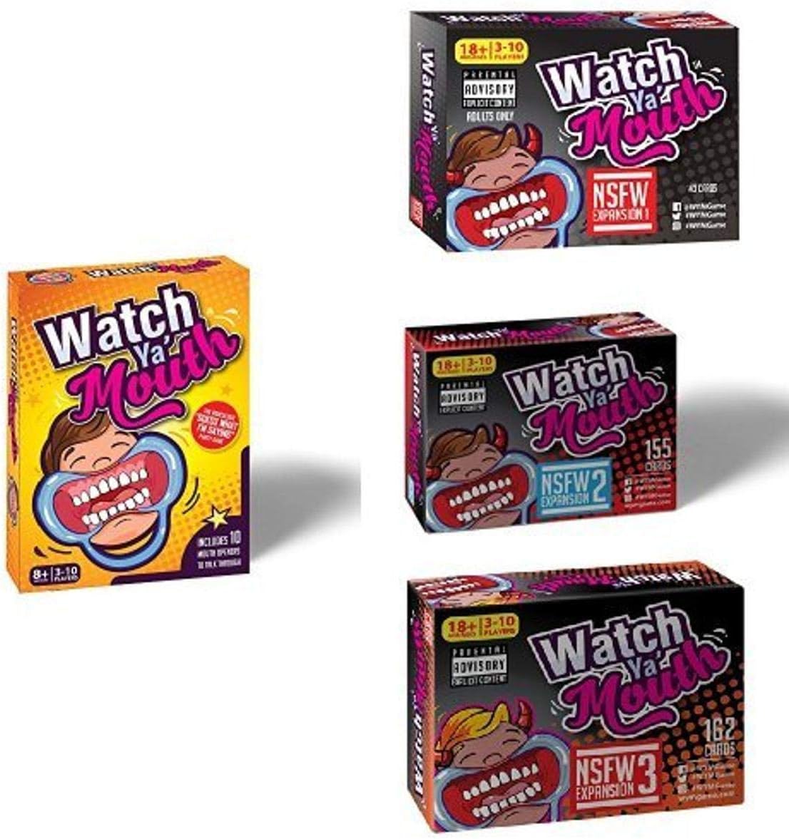 Watch Ya' Mouth Party Card Game, Adult Complete Set
