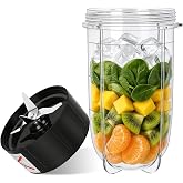 Replacement Parts Set: 16oz Cup+Blade for Magic Bullet MB1001 | Food-Grade Blender Cup &amp; 304 Stainless Cross Blade, Fits 250W MB1001 Series, Dishwasher Safe, Great for Smoothies &amp; Shakes