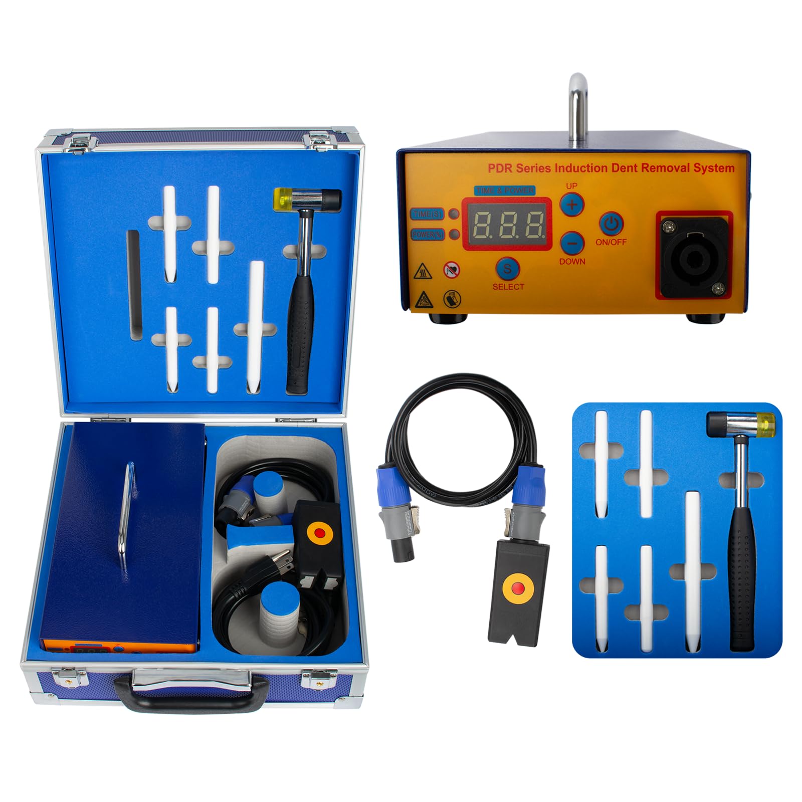 Photo 1 of sliyxtwio Paintless Induction Heater Machine for Car Minor Soft Dent Removing, 110V 1380W Auto Dent Removal Puller Kit w/Digital Screen, PDR Paintless Dent Repair Set