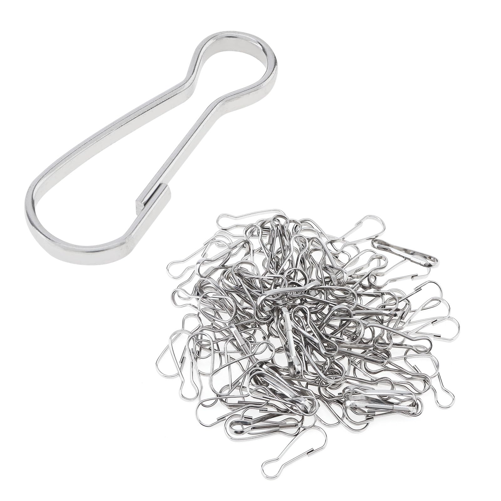 Smgda 100Pcs Flag Pole Clip Hooks, 25mm Metal Lanyard Snap Spring Clips Hooks, Stainless Steel Flag Snap Hooks for Key Chain/ID Card/DIY, Rust-Proof Lanyard Snap Clip Hooks