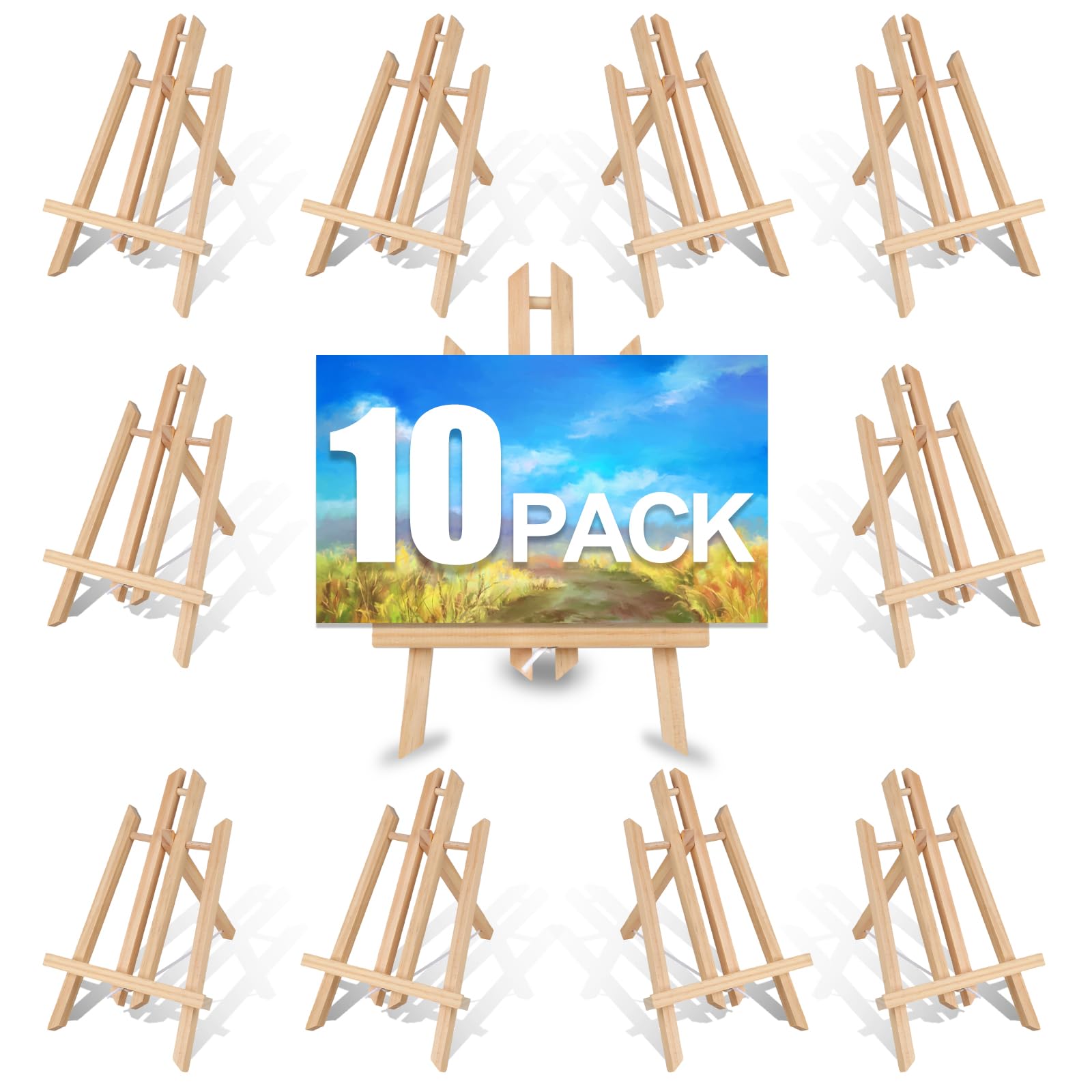 Photo 1 of 10PCS 12 Inch Wood Tabletop Easel -Easel Stand for Painting, Perfect for Parties, Art Projects, and Creative Displays