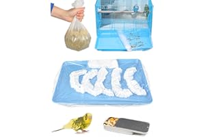 Niwaes Large Disposable Bird Cage Tray Liners，34'' X 22'' Plastic Parakeet Cage Liner Bag - 30 Pcs Birds Cage Bottom Liner Universal Film Bird Cage Accessories for Finches Canaries Cockatiels Birdcage