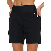 Hurley 5"/7" High Waisted Swim Shorts Women, Board Shorts with Pockets & Inner Liner, Quick Dry Swim Trunk, UPF 50+