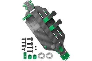 RCarmubWow RC Carbon Fibre Chassis Armor Skid Plate Protecter Guard Upgrades Part for 1/10 Slash 4X4 4WD VXL,Front Center Rea