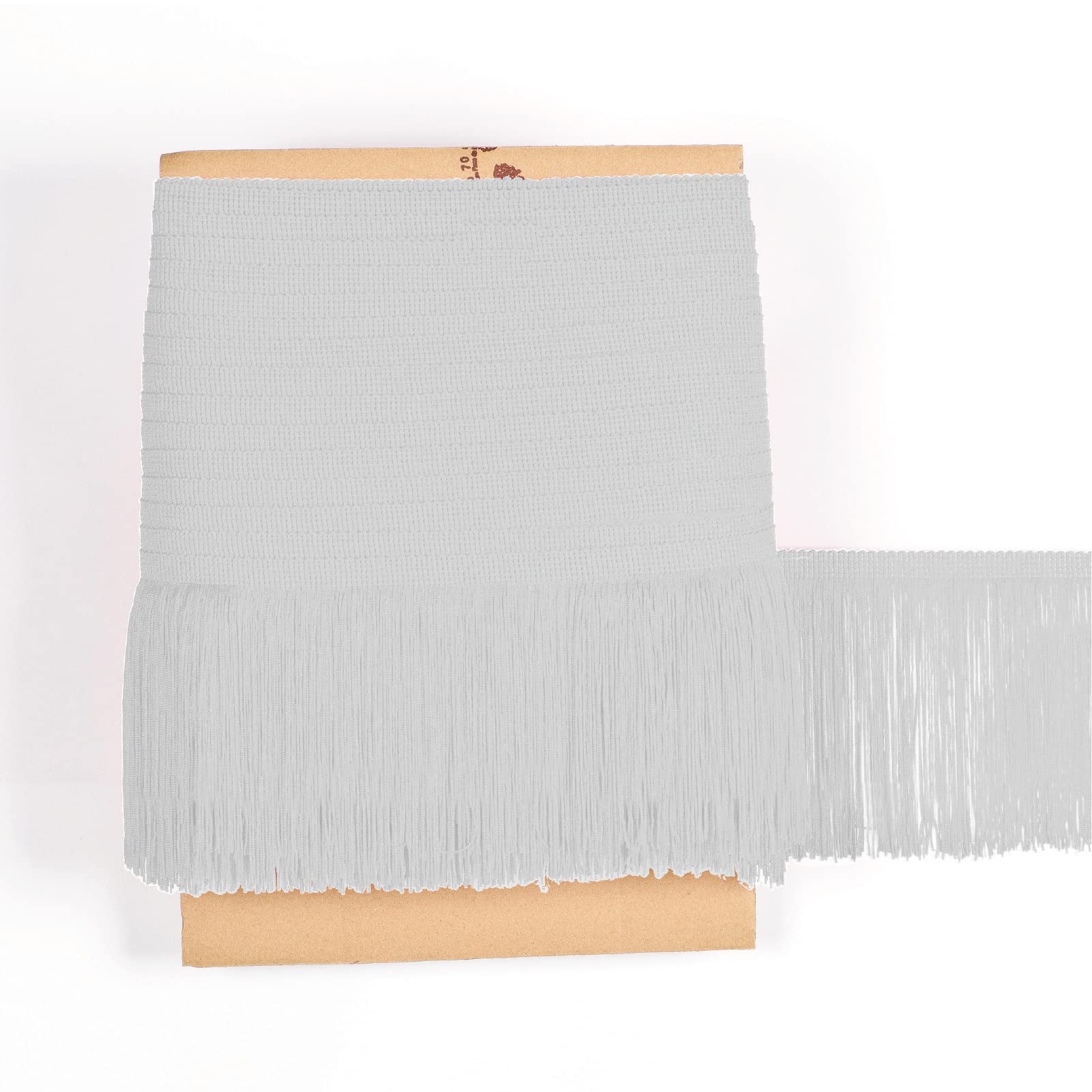 TEXTEX = Cuquillo Fringe for Sewing Flamenco and Sevillana. Composition Rayon 100%. Length of 15 cm. 5m Pieces. (Snow Gray)