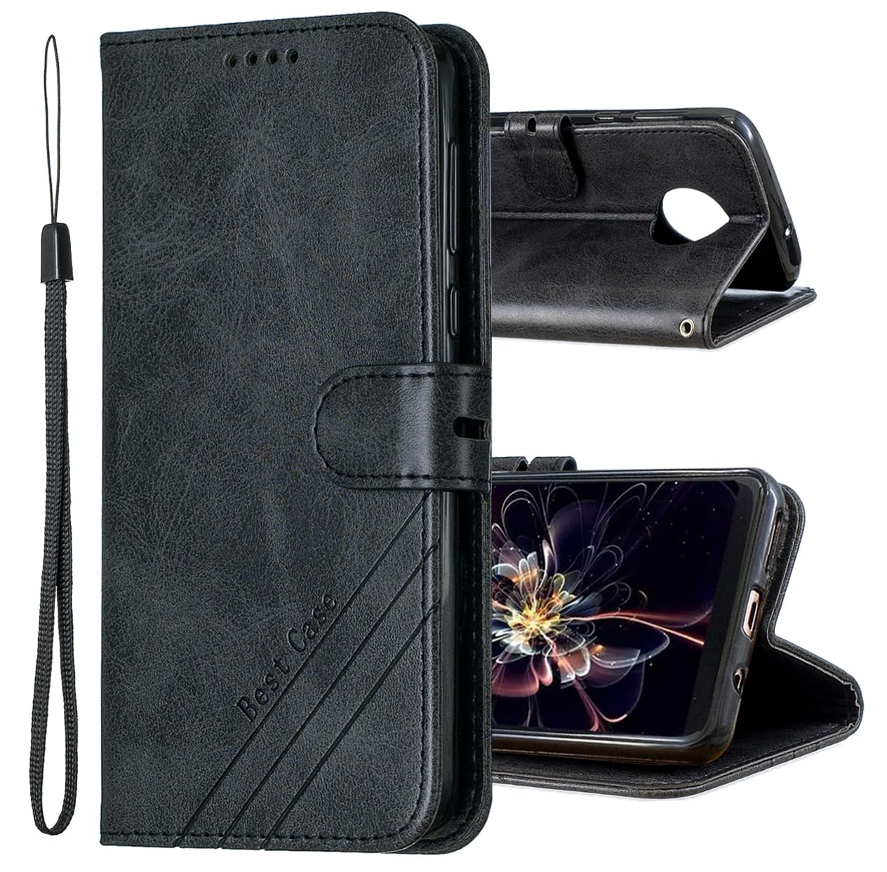 MRSTER Case Compatible with Honor 9X, Premium PU-Leather Flip Wallet Cover Phone Case for Huawei Honor 9X. HX Retro Black