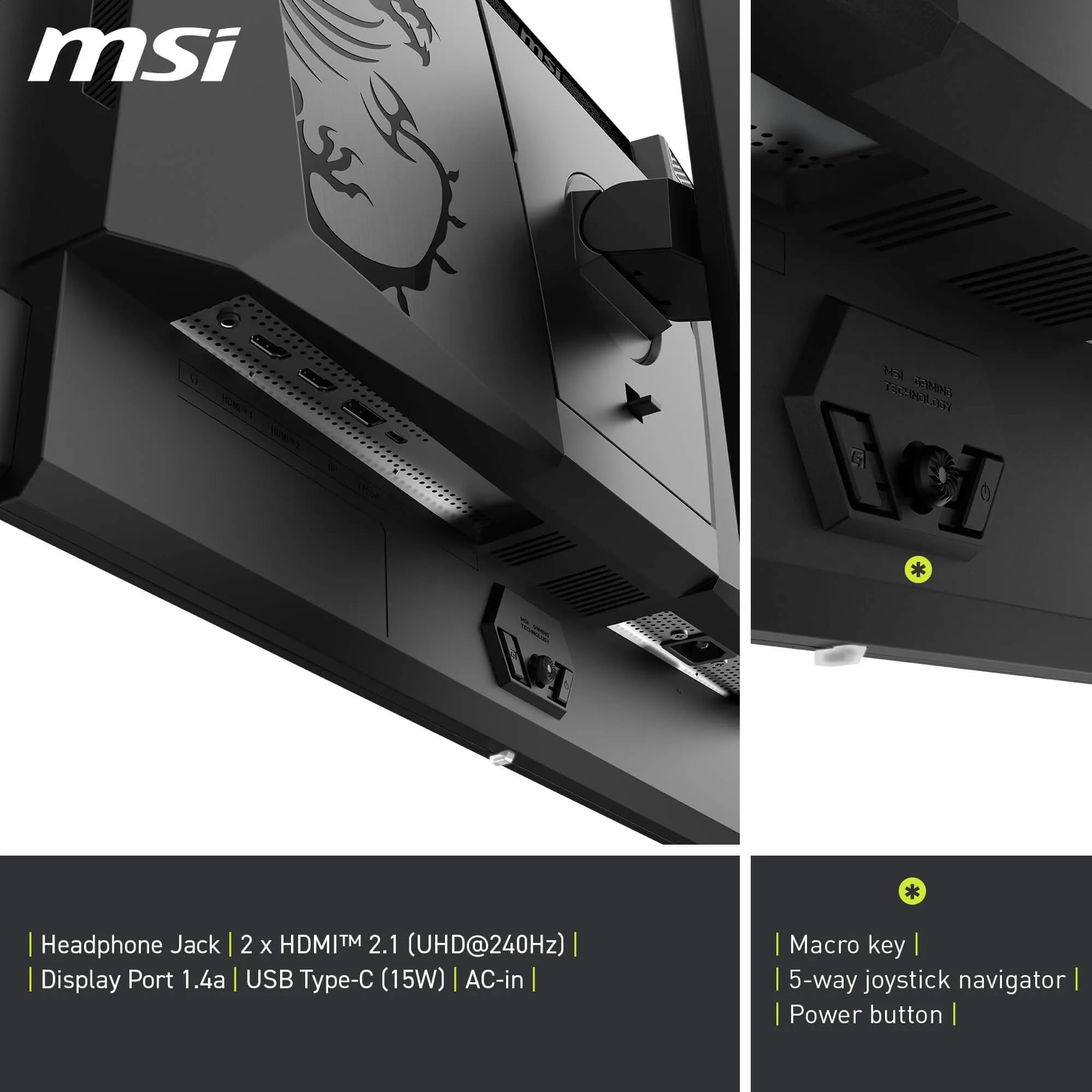 MSI MAG 272UP QD-OLED X24 27 Zoll 4K UHD Gaming Monitor, 3840x2160, Quantum Dot OLED Panel, 240Hz, 0.03ms, DisplayHDR True Black 400, AMD FreeSync Premium Pro, USB C (15W PD), Rahmenlos, schwarz 6