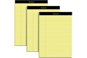 Oxford 8.5 x 11.75 Inch Legal Pads, 3 Pack, Wide Ruled on Both Sides, Canary Yellow Paper, 50 Perforated Sheets Per Writing Pad, Proudly Made in the USA (1017035)