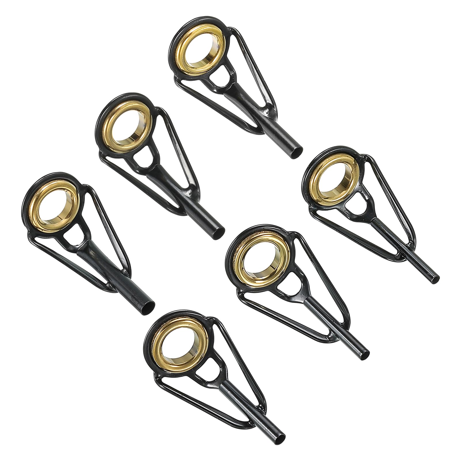 PATIKIL 1.2-2.2mm Fishing Rod Tip Repair Kit, 6pcs Stainless Steel Pole Ring Guide Replacement for Saltwater Freshwater Fishing, Golden