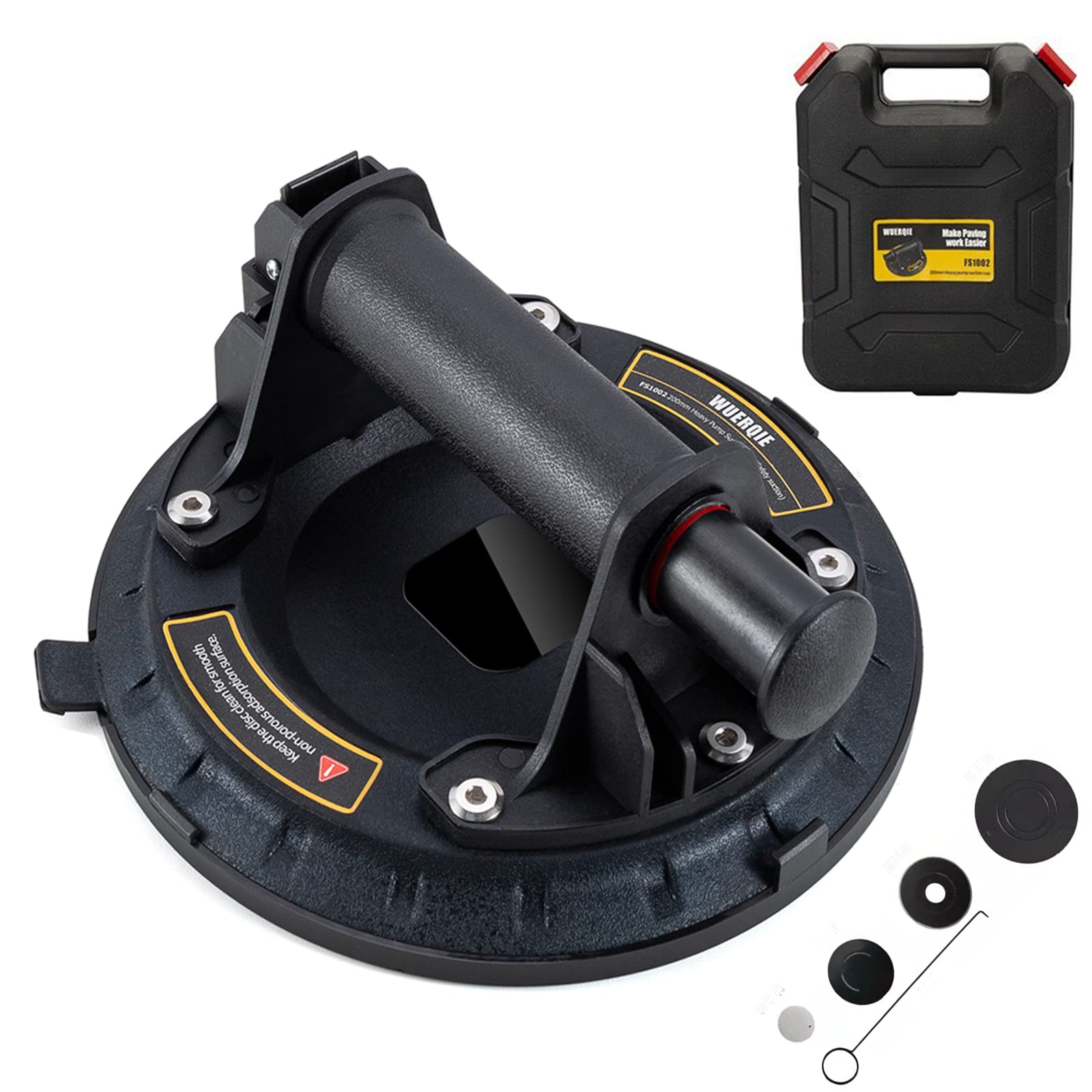 Heavy-Duty Glass Suction Cup Lifter – Vacuum Suction Cup with ABS Hand Pump, Double-Layer Vacuum Pad for Granite, Tiles, Metal & Smooth Surfaces, Portable with Tool Box