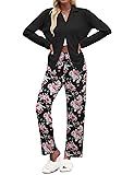Ekouaer Women's Pajamas Sets Button Down Long