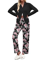 Ekouaer Women's Pajamas Sets Button Down Long