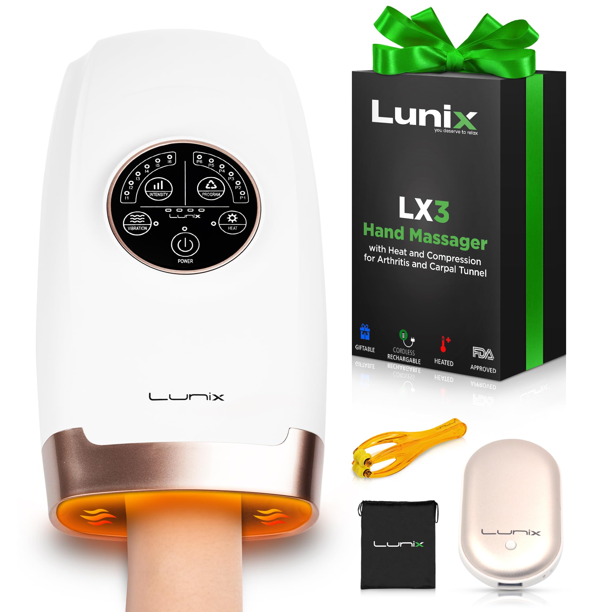 Photo 1 of Lunix LX3 Hand Massager, Shiatsu Hand Massage Machine with Heat and Compression, 6 Levels Pressure Point Therapy for Arthritis, Carpal Tunnel, and Finger Numbness, Pain Relief