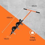VonHaus Fence Post Auger 1050mm x 150mm Manual Digger Garden Post Hole view 7