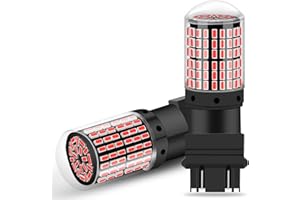 AILEO 2024 Upgraded 3156/3157 LED Light Bulbs Brilliant Red, 144-SMD 4400/LM 500% Super bright 3056 3156A T25 LED Bulbs Used for Backup Reverse/Tail/Brake/Turn Signal/DRL Lights 2PCS