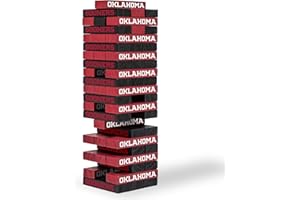 NCAA College Tabletop Stackers Block Game by Wild Sports - Perfect Gift for College Football Fan, Dorm Game, Rec Room, Tailgate