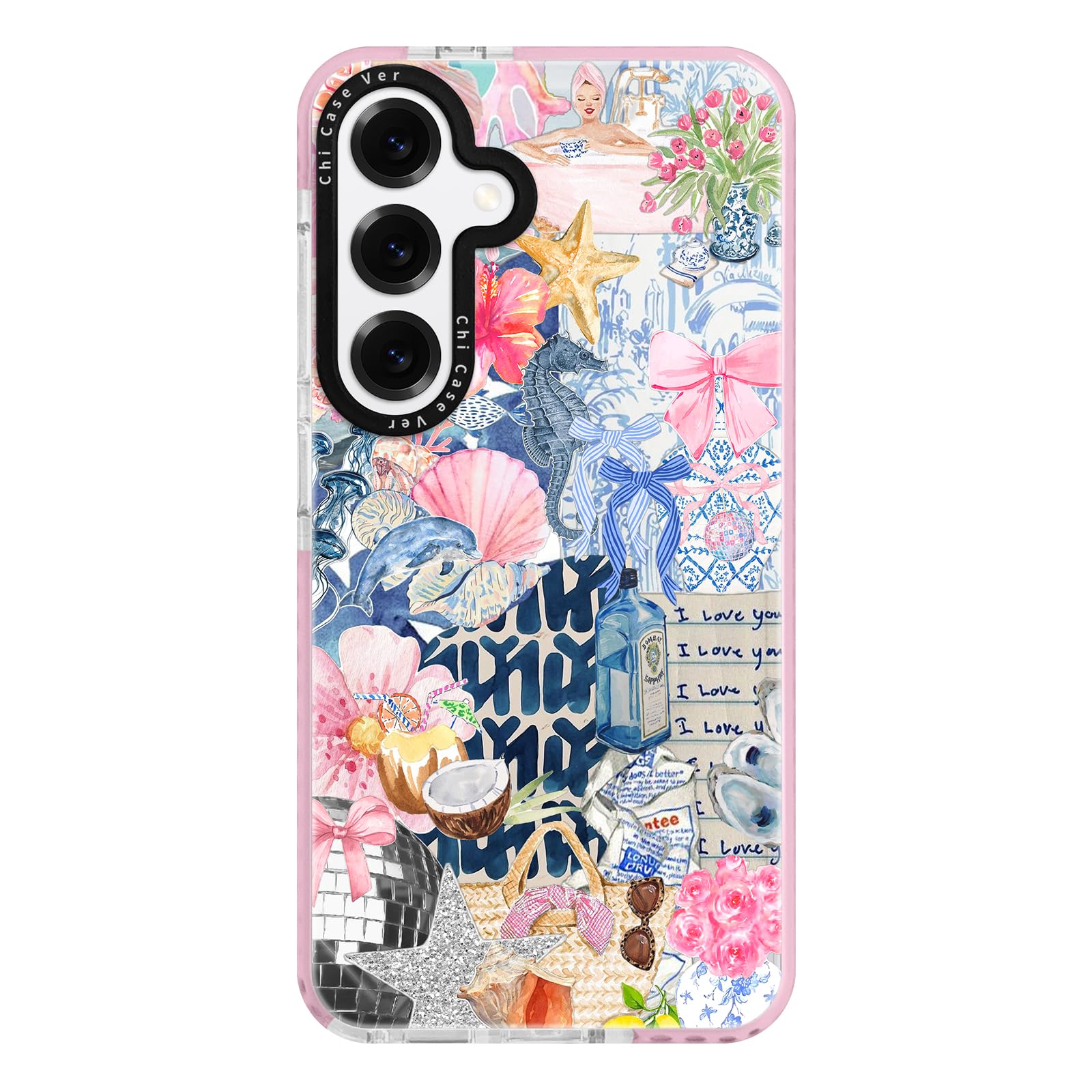 Photo 1 of ChiCaseVer for Samsung Galaxy S23+ Case, Coastal Romantic Y2K Design with Military-Grade Drop Protection, Romantic Ocean Theme Ocean Theme TPU Cover with 1.5mm Camera Protection for Girls