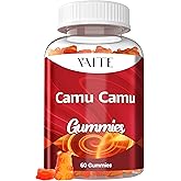 Camu Camu Vitamin C Gummies for Skin and Hair – Antioxidant-Rich, Vegan, Gluten-Free Supplement for Immune Support, Energy Boost, and Collagen – 60 Chewables for Active Men and Women