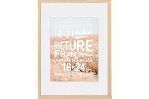 18x24 Poster Frame, Solid Wood 18x24 Frame with Plexiglass for 16x20 for Wall Mounting Hanging Picture Frame- Perfect for Liv