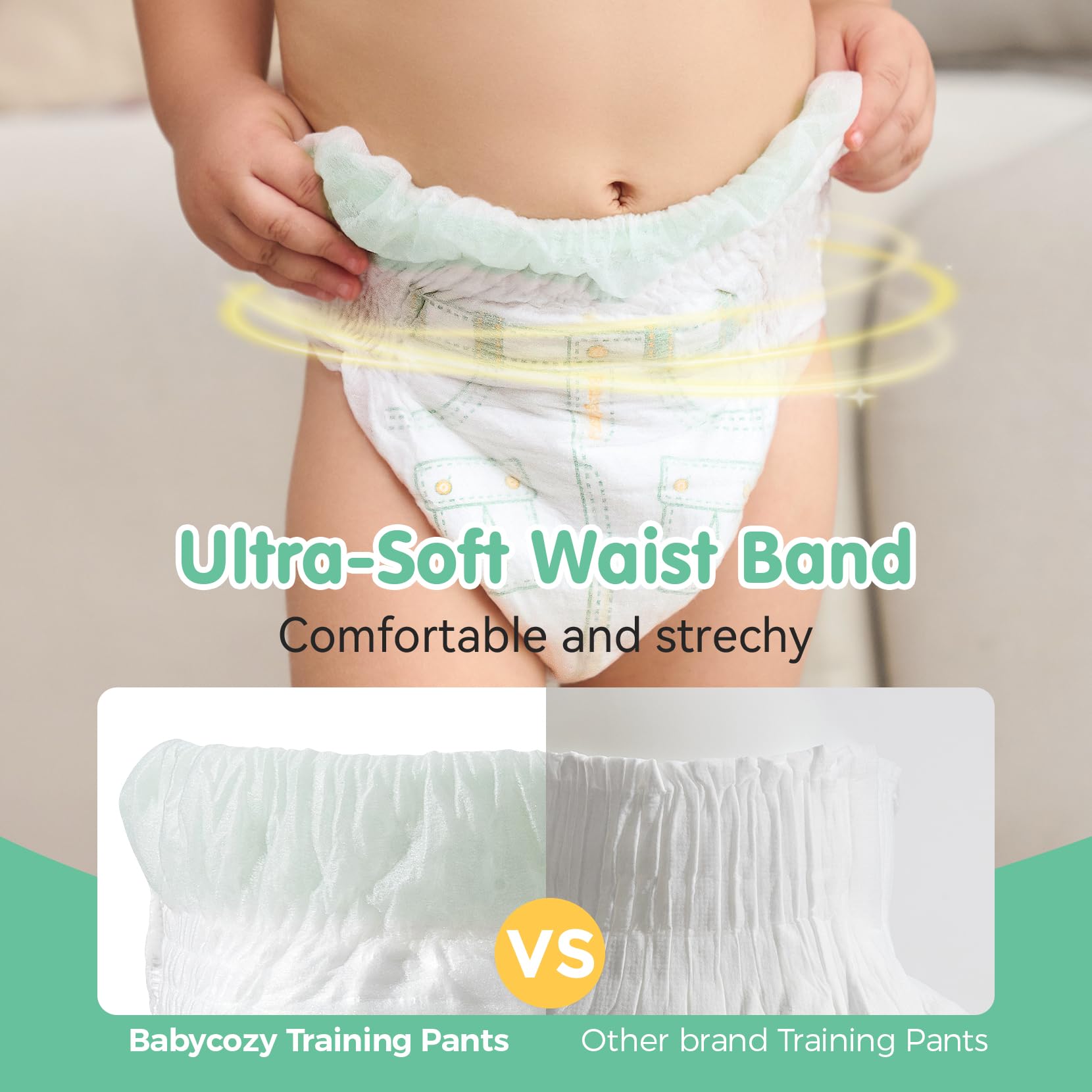 Babycozy Training Pants, BouncySoft Toddler Disposable Toilet Training Pants, Unisex Baby Training Underwear, Hypoallergenic for Sensitive Skin Leak-Proof Potty Training Pants, 3T-4T