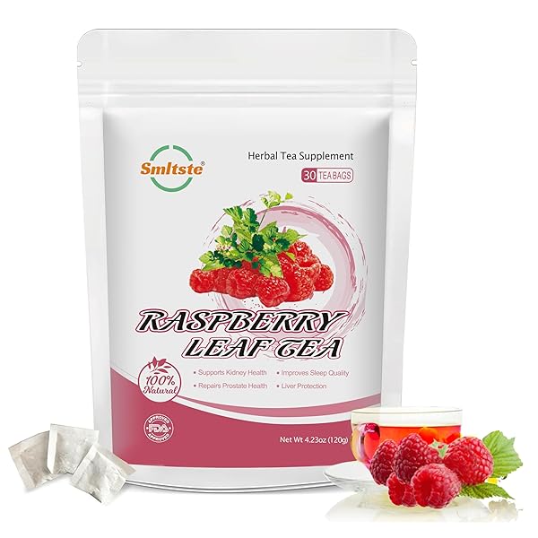 SMLTSTE 30 TEA BAGS ORGANIC DRIED RASPBERRY LEAF TEA,RED TEA NATURAL HERBAL TEA TO KEEP KIDNEY HEALTHY AND LIVER PROTECTION(4.23OZ/BAG)
