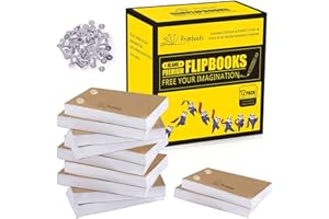 PRIMBEEKS 12 Pack Premium Blank Flip Books Paper with Holes, 720 Sheets (1440 Pages) No Bleed Flipbooks - Works with Flipbook Kit Light Pads, 4.5" x 2.5" Flip Book Paper for Drawing, Sketching