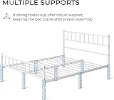 Yaheetech Double Metal Bed Frame 4ft6 with Headboard Footboard White view 7
