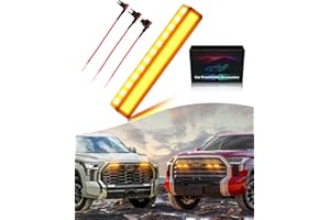 OKLSG LED Grill Lights for 2019-2024 2025 Toyota Tundra Raptor Lights Grille Warning lights Tundra Accessories (Amber Lights, 4)