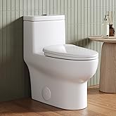 DeerValley Elongated One Piece Toilet 1.1/1.6 GPF Dual Flush Powerful & Quiet 10" Rough-In Modern Toilet for Bathroom