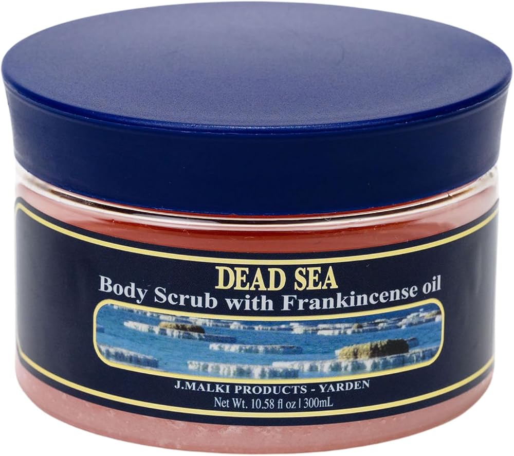 J. Malki Dead Sea Salt Body Scrub Frankincense Oil 300ml Chemical-Free