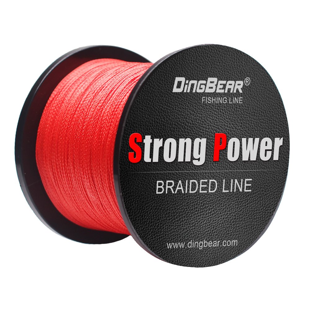 Dingbear 109Yd/100m 135LB/0.60mm Red Braided Fishing Lines 12 Strands Super Strong PE Fishing Wire for Saltwater & Freshwater Fishing