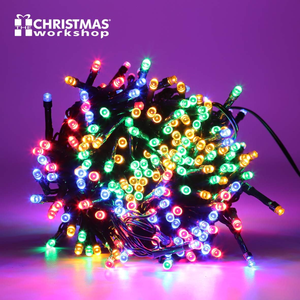 The Christmas Workshop 77490 200 Multi-Coloured LED Chaser Christmas Lights / Indoor or Outdoor Fairy Lights / 13.9 Metres / 8 Light Modes / Great for Christmas Weddings & Gardens B000WVCZ6E - Image 3