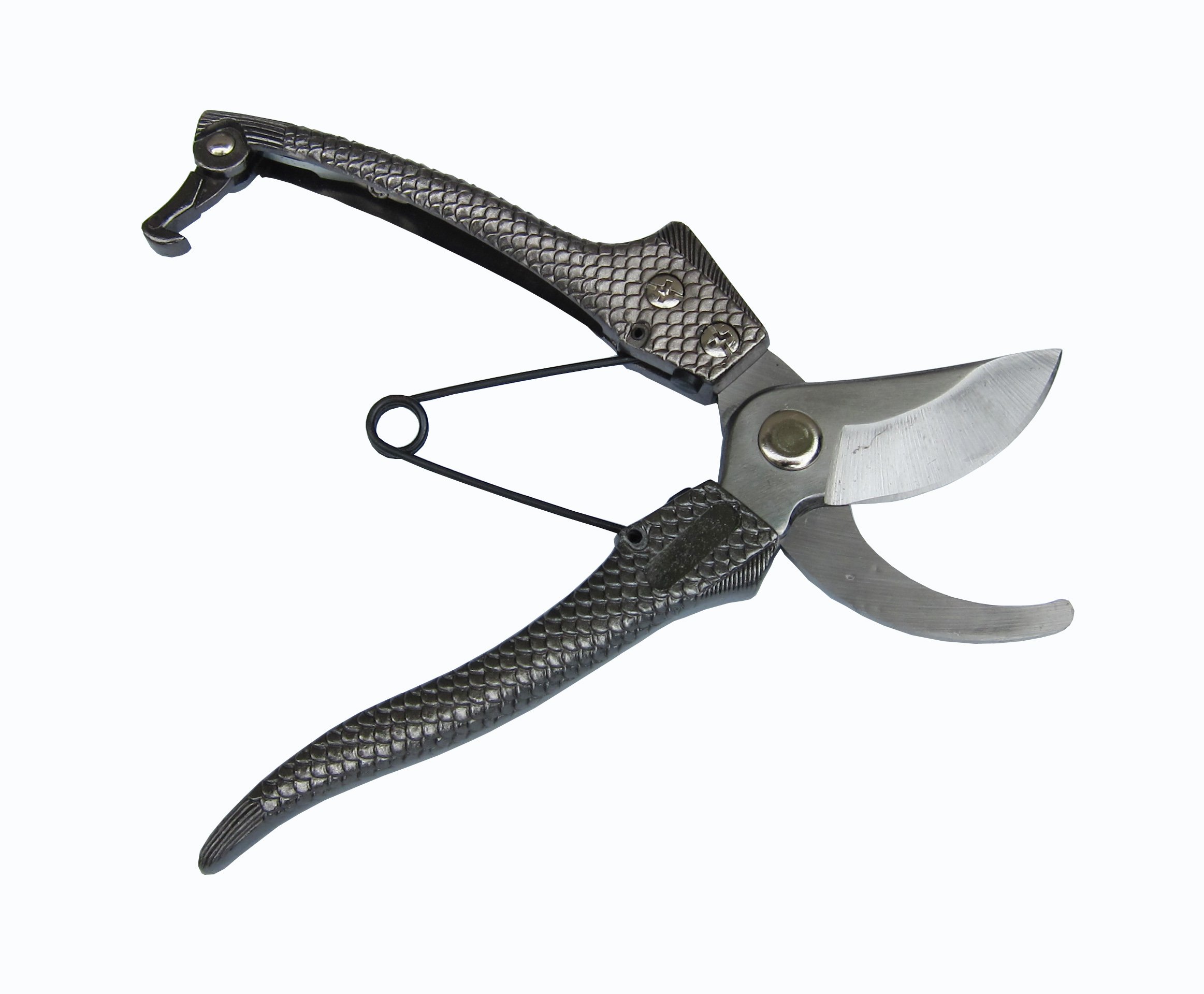 Stainless Steel Professional Pruning Shears 8-Inch, Heavy Duty Secateurs Bypass Pruner with Safety Lock, Zinc Alloy Scaled Massage Handle, High Qaulity Hand Pruner