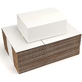 10x7x4 Shipping Boxes Set of 40, 3 Layers E Watts White Corrugated Cardboard Small Business Packing Box for Mailing, Moving