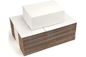 SCHLIERSEE 10x7x4 Shipping Boxes Set of 40, 3 Layers E Watts White Corrugated Cardboard Small Business Packing Box for Mailing, Moving