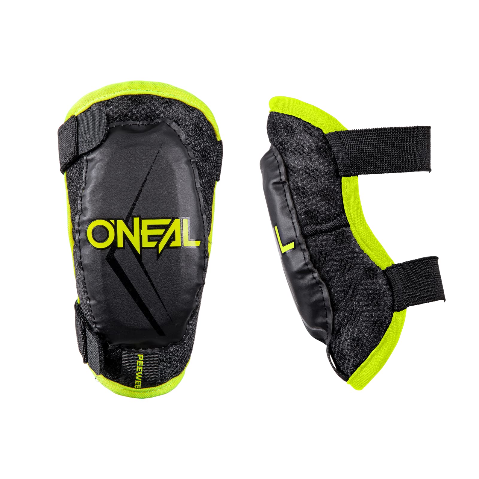 O'NEAL Elbow Protector Children Motocross Enduro Comfortable & Dynamic Fit Adjustable with Elastic Bands Age 4-9 Years Pee Wee Elbow Guard Black Neon Yellow Size M/L