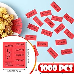 Kosiz 1000 Sheets 5 Bid Raffle Ticket Sheets