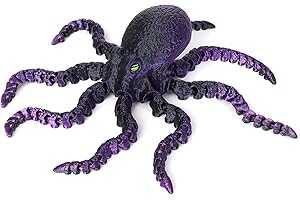 LYROYREG 3D Printed Octopus Animals Toy, Octopus Fidget Toy for Autism ADHD 3D Printed Gift DIY Creative Ornament Articulated Dragon Toys Home Decor for Christmas… (Black)