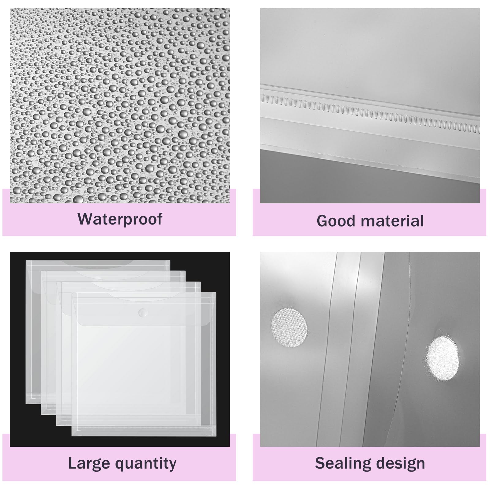 Henoyso 24 Pcs 12 x 12 Scrapbook Paper Storage Organizer Top Loading Plastic Craft Paper Holder Storage Organization for Holding Scrapbook Vinyl Files Photos, Clear