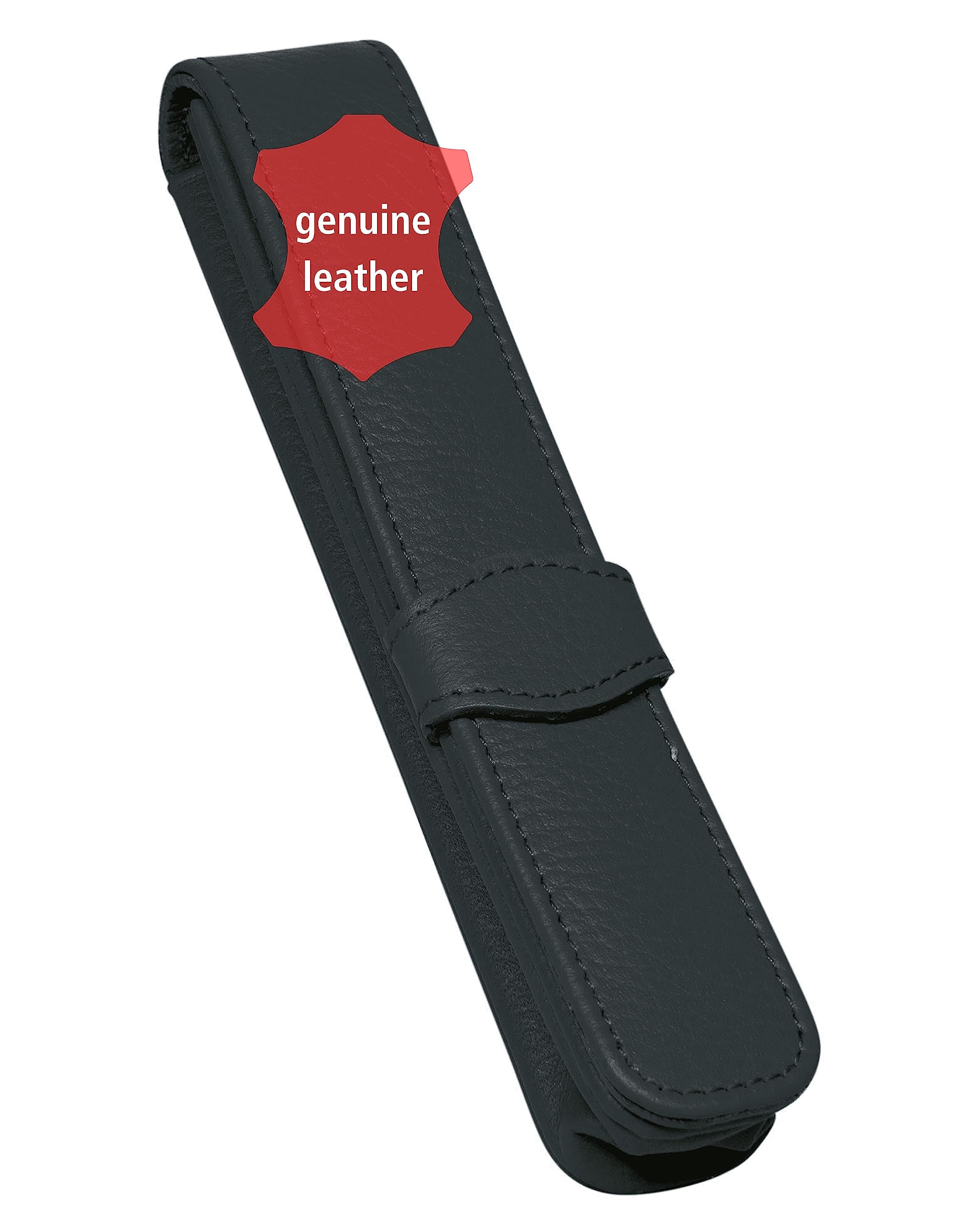 Online Schreibgeräte 90758 Leather pen case, made of genuine leather, black, for one pen, slim, an elegant accessory for him and her — image 1