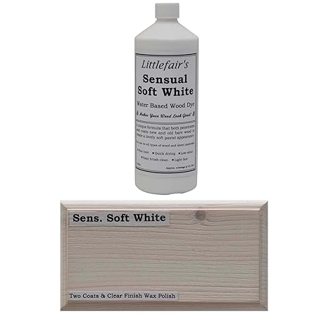 Littlefairs umweltfreundliche wasserbasierte Holzlasur und Farbe - Pastell-Kollektion (1ltr, sinnliches Weichweiß)