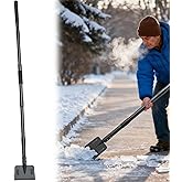 Snow Shovel,Floor Scraper Long Handle Heavy Duty Metal for Ice Breaking and Snow Rovel,Black Shovel Gardening Tool for Diggin