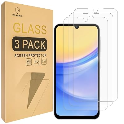 Mr.Shield Screen Protector compatible with Samsung Galaxy A15 5G / 4G [Tempered Glass] [3-PACK] [Japan Glass with 9H Hardness]