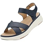 UBFEN Womens Platform Sandals Wedge Walking Comfortable Casual Adjustable Strap Lightweight Open Toe