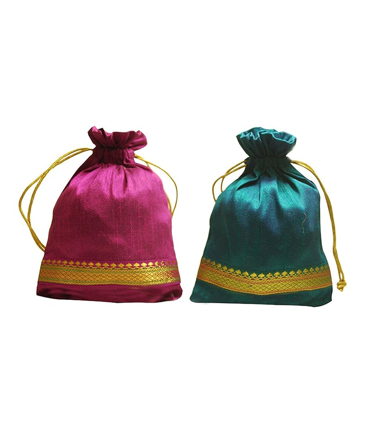 clean planet women's potli (set of 2, purple and green)