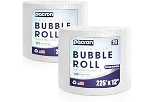 PACRON Protective Bubble Cushioning Wrap Roll - 450FTx12IN Clear Bubble Roll for Packing, Scratch Resistant - 3/16 Small Dense Bubble Packing Wrap for Moving and Shipping, Perforated Every 12IN