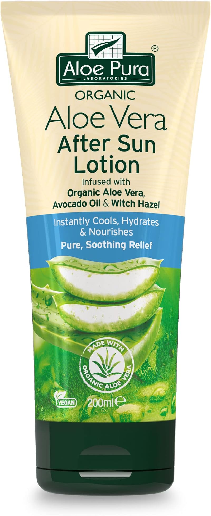 Aloe Pura Organic Aloe Vera Aftersun Lotion 200 ml Vegan Cruelty Free