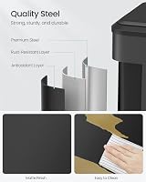 SONGMICS Kitchen Bin 2 x 4 Gal Double Bin Steel Soft-Close Lid LTB544B02 view 5