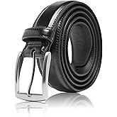 Genuine Leather Dress Belts For Men - Mens Belt For Suits, Jeans, Uniform With Single Prong Buckle - Designed in the USA