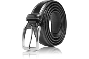 ACCESS DENIED Genuine Leather Dress Belts For Men - Mens Belt For Suits, Jeans, Uniform With Single Prong Buckle - Designed in the USA